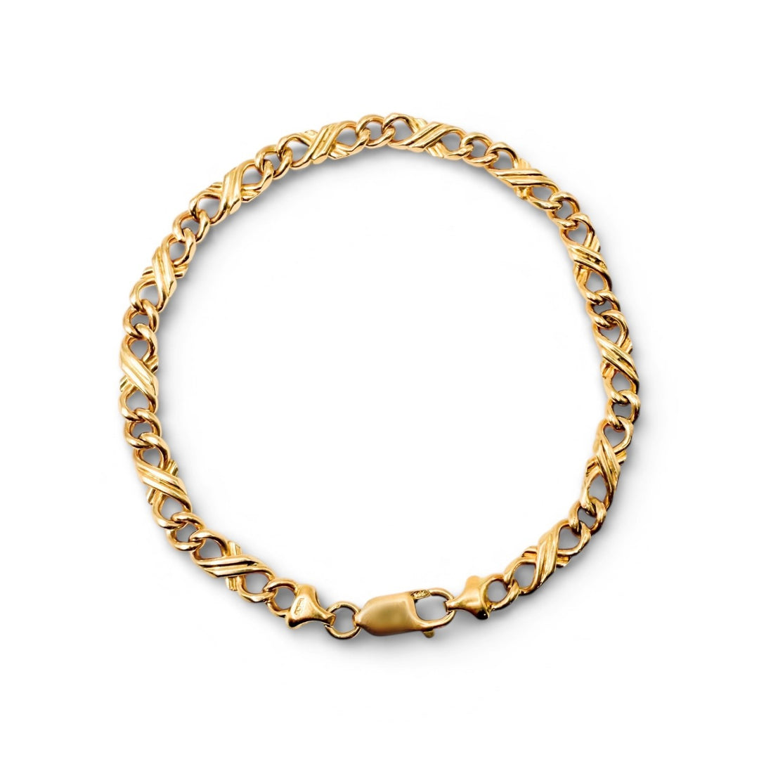 14k Yellow Gold Fancy Link Estate Bracelet