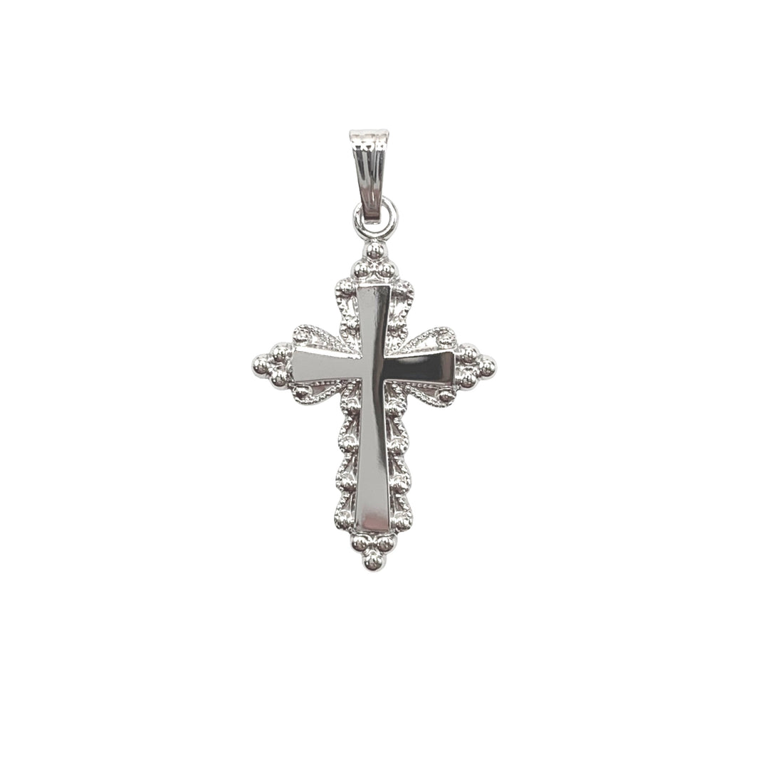 14k White Gold Cross Charm