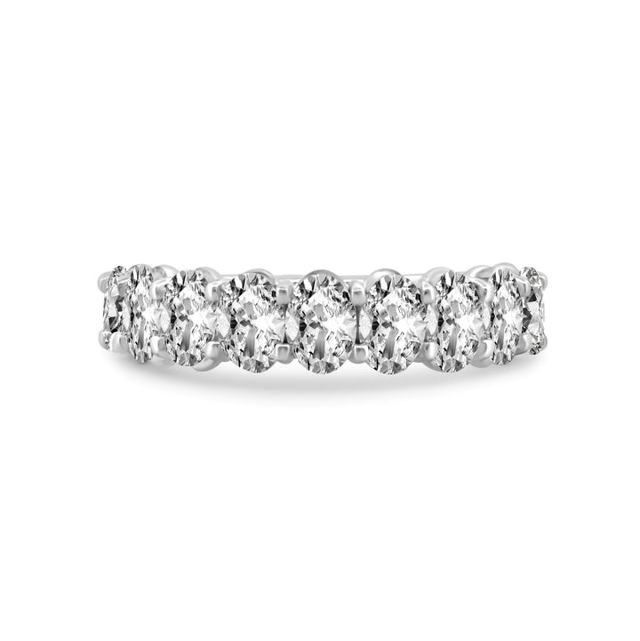 Platinum  Common Prong Lab Grown Oval Diamond Wedding Band