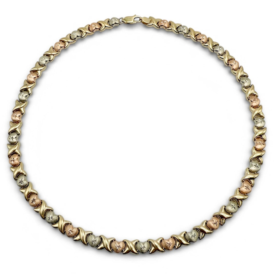 14k Tri-Color Collar Estate Necklace