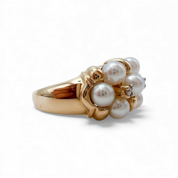 14k Yellow Gold Pearl Estate Ring