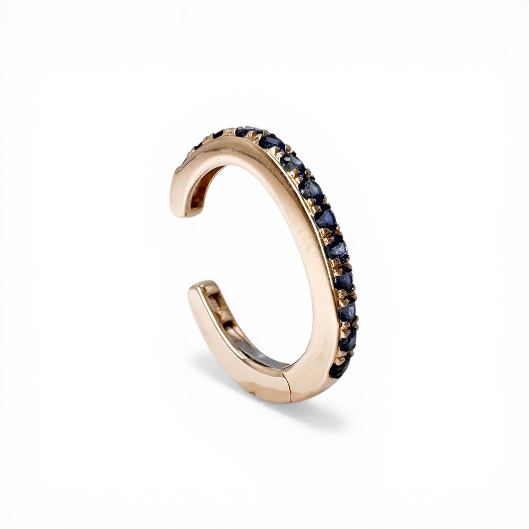 14k Yellow Gold Blue Sapphire Ear Cuff