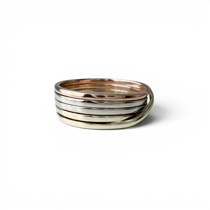 14k Tri-Color Geometric Estate Ring