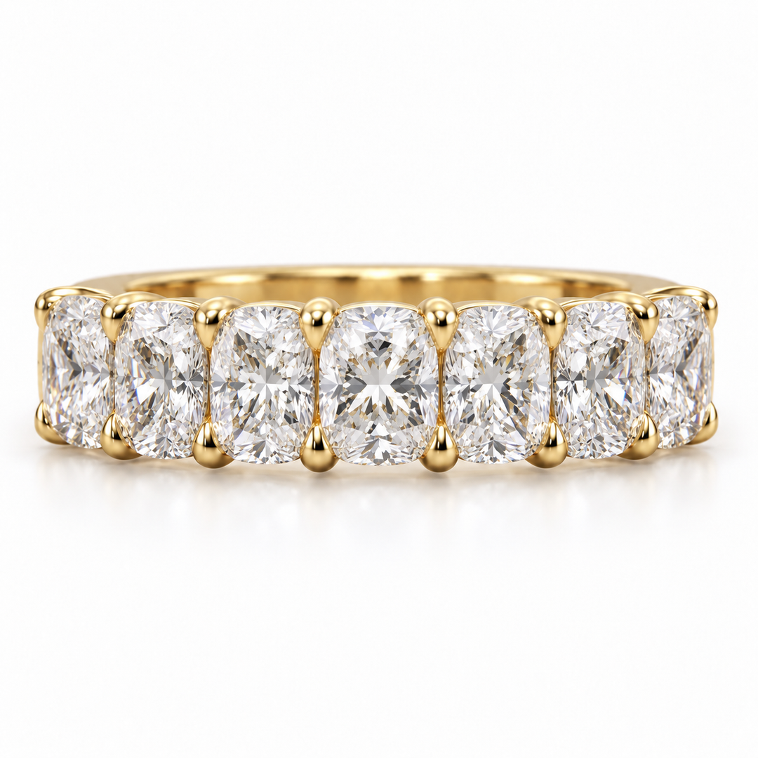 18k Yellow Lab Grown Diamond Wedding Band