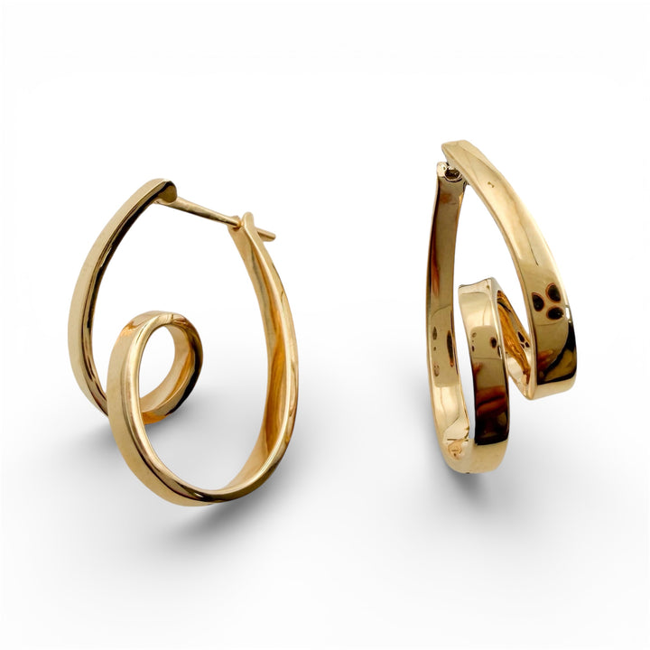 14k Yellow Gold Hoop Estate Earrings