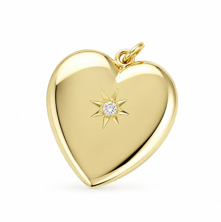 14k Yellow Diamond Estate Locket Pendant