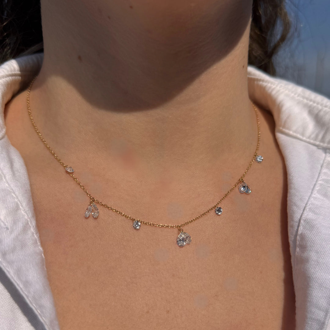 14k Yellow Gold Lab Grown Diamond Necklace