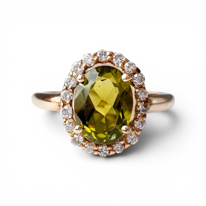 14k Yellow Gold Peridot Gemstone Ring