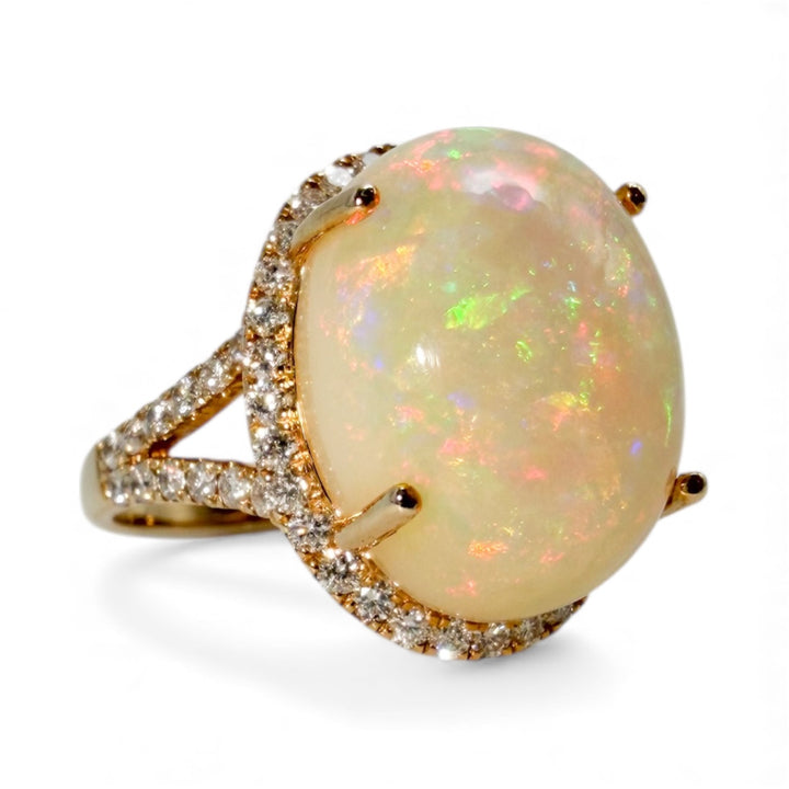 Estate 14k Yellow Gold Opal Ring