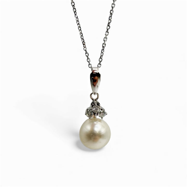 14k White Gold Estate Pearl Pendant