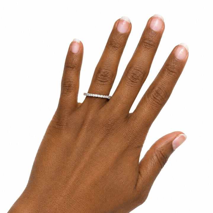 14k White Shared Prong 0.35ctw Diamond Wedding Band