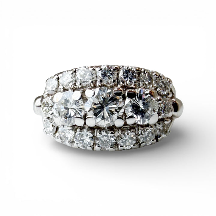 14k White Gold Antique Diamond Estate Ring