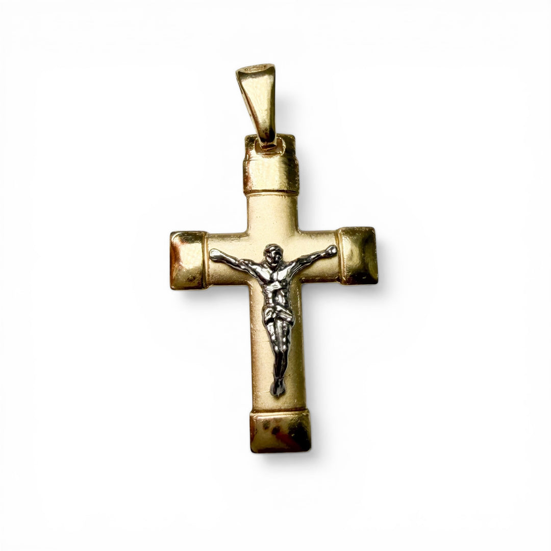 Sterling Silver Two Tone Crucifix Silver Pendant