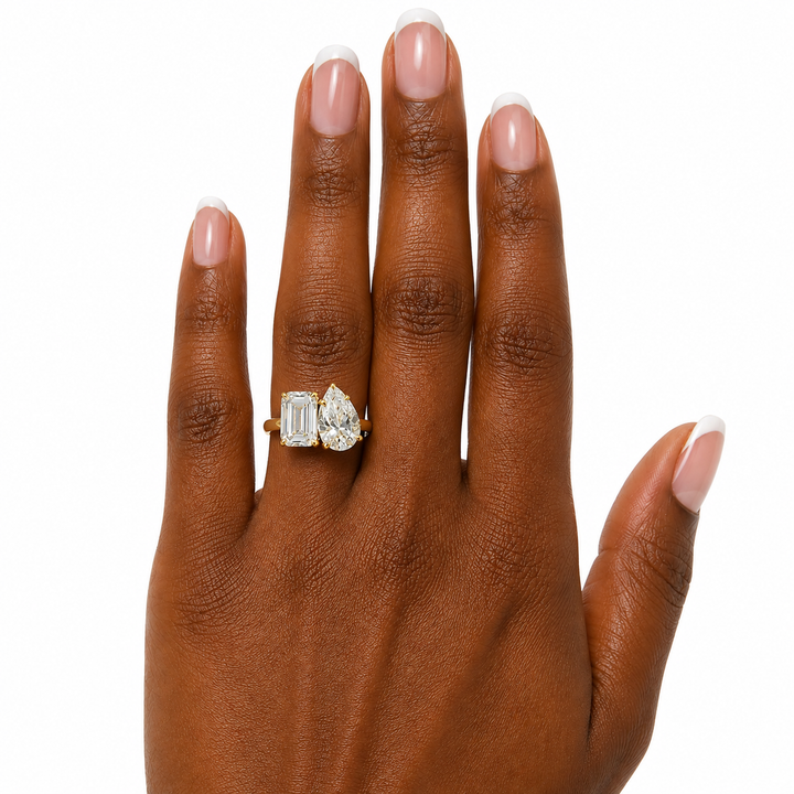 14k Yellow Toi Et Moi Lab Grown Diamond Engagement Ring
