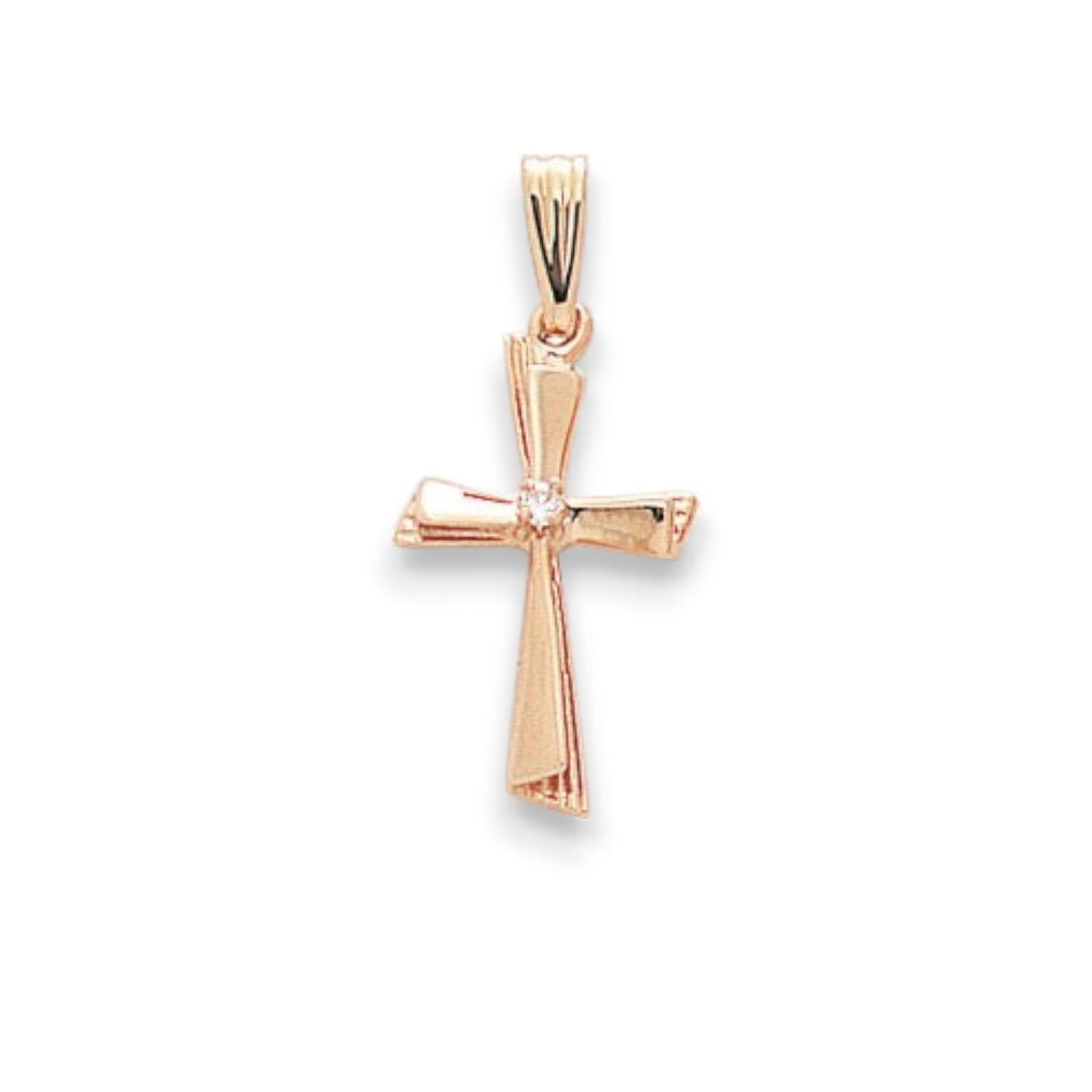 14k Yellow Gold Cross Charm