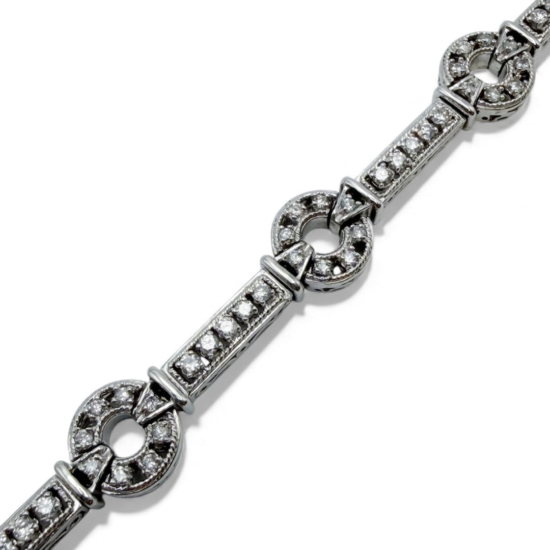 14k White Gold Diamond Estate Bracelet