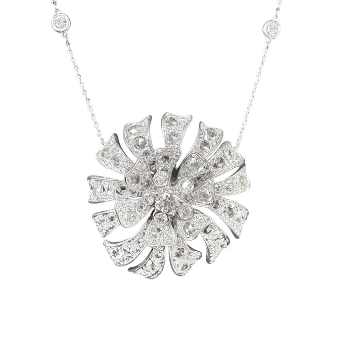 18kt White Gold Estate Diamond Designer Necklace
