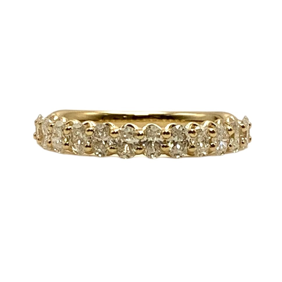 14k Yellow Gold Shared Prong 1.10ctw Oval Diamond Wedding Band