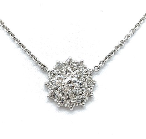 14k White Gold Diamond Estate Pendant
