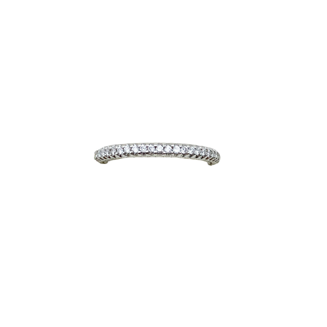 14k White Gold Half Anniversary 0.30ctw Hearts and Arrows Diamond Wedding Band