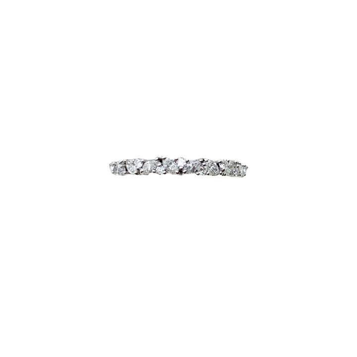 14k White Gold Half Anniversary 0.35ctw Round Diamond Wedding Band