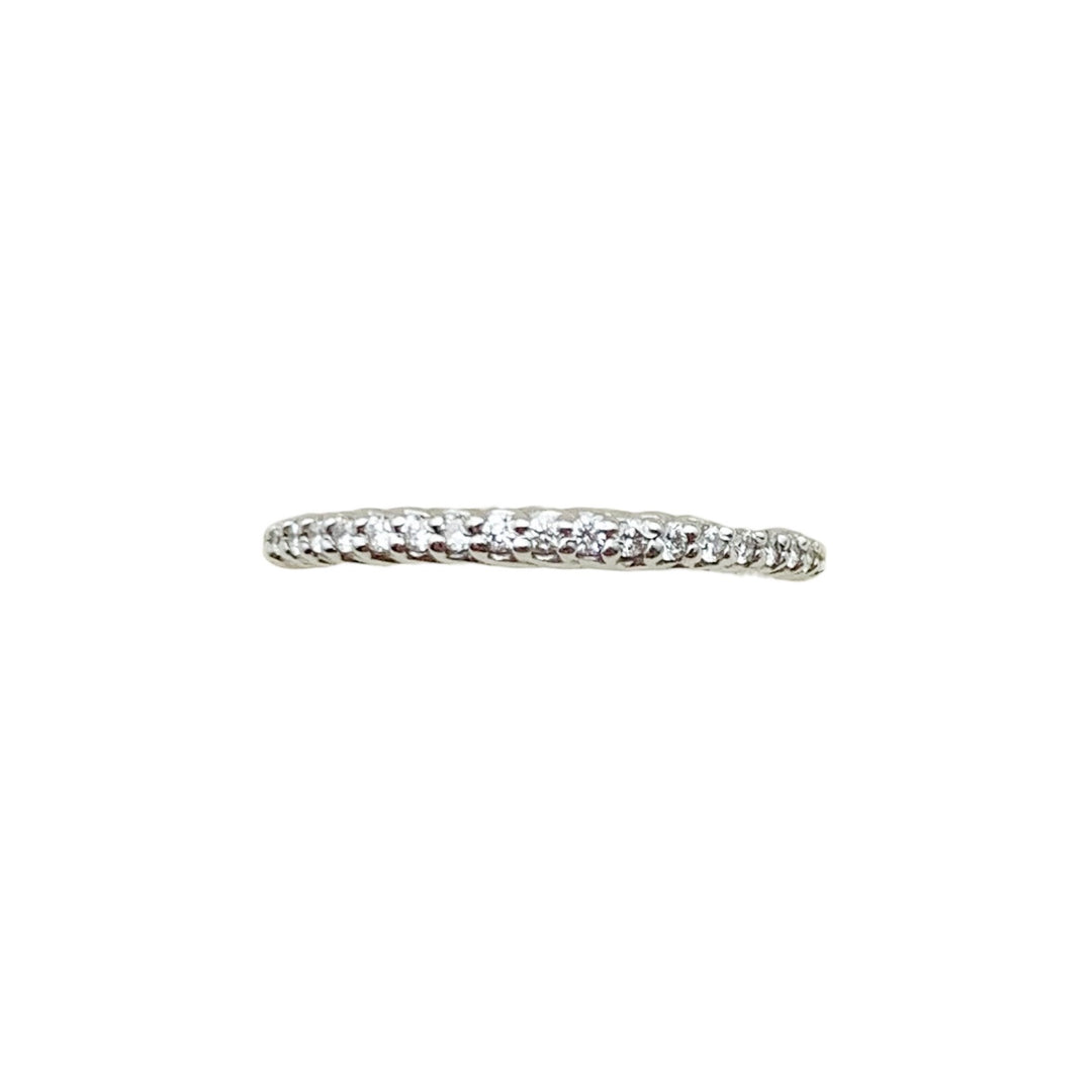 14k White Gold Prong Set 0.19ctw Round Diamond Wedding Band