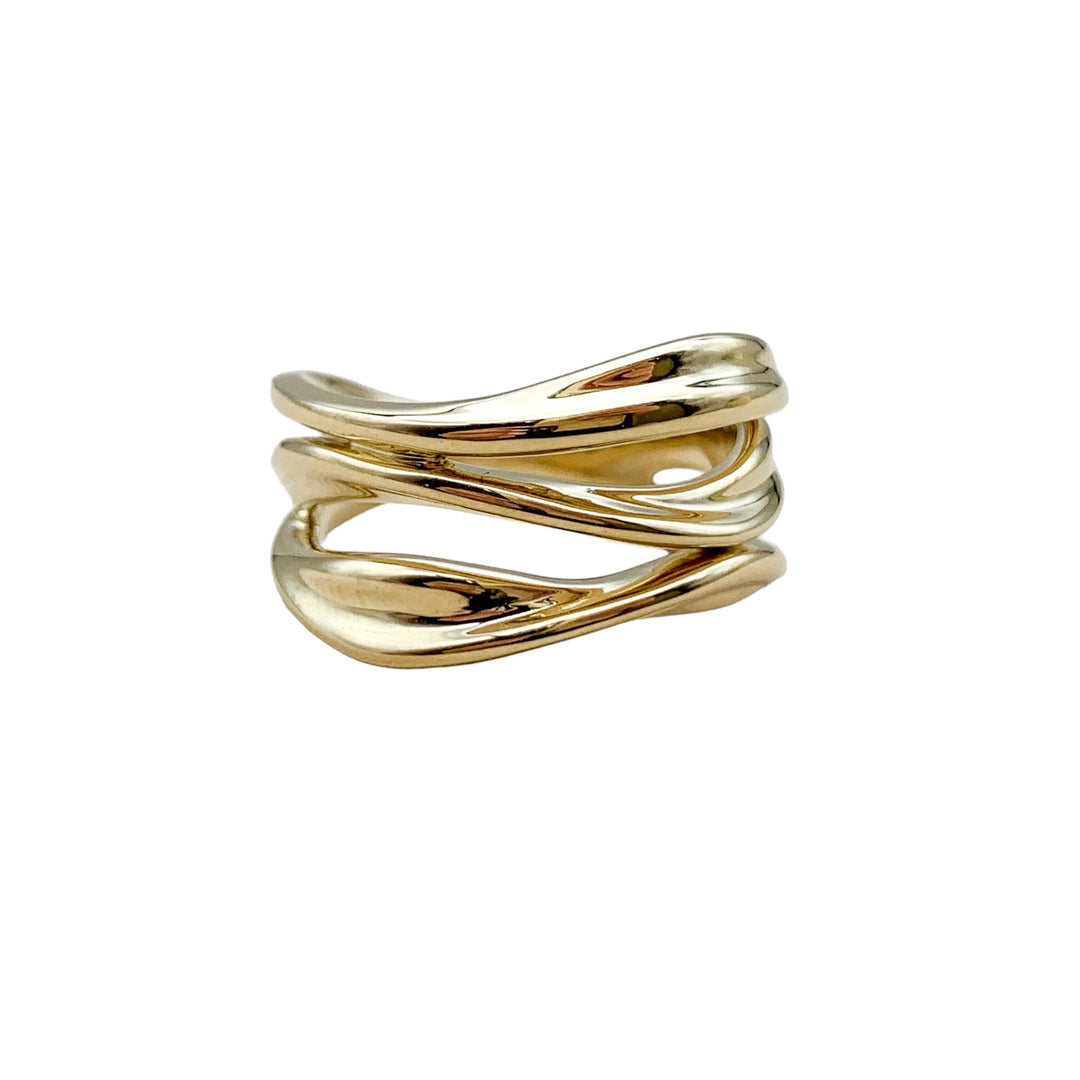 14k Yellow Gold Free Form Fashion Ring