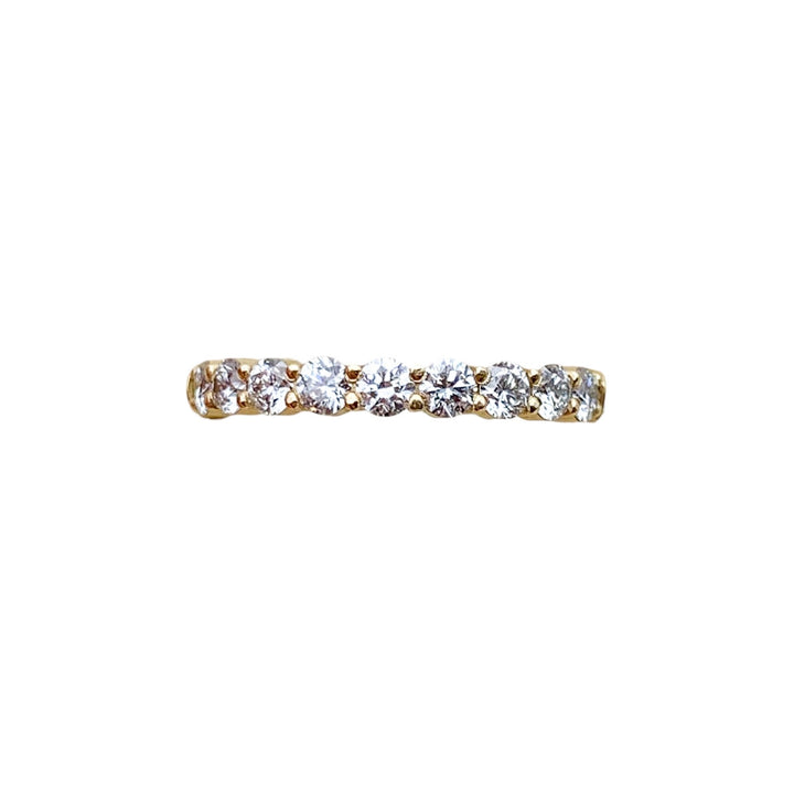 14k Yellow Gold Shared Prong 0.72ctw Round Diamond Wedding Band