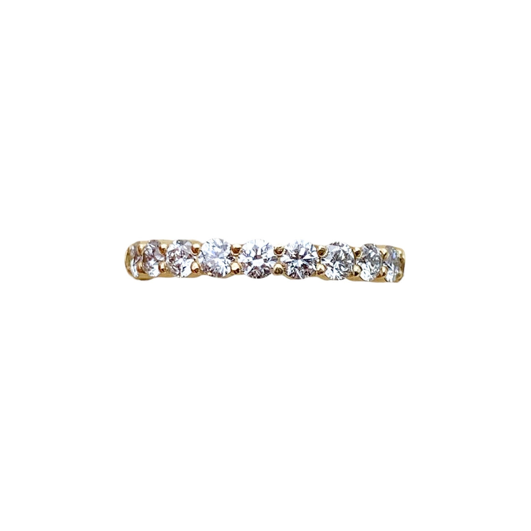 14k Yellow Gold Shared Prong 0.72ctw Round Diamond Wedding Band