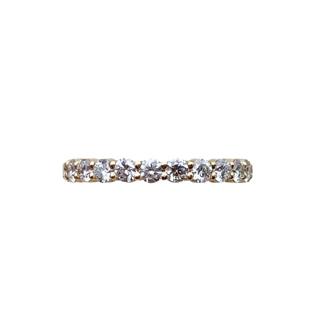 14k Yellow Gold Shared Prong 0.72ctw Round Diamond Wedding Band