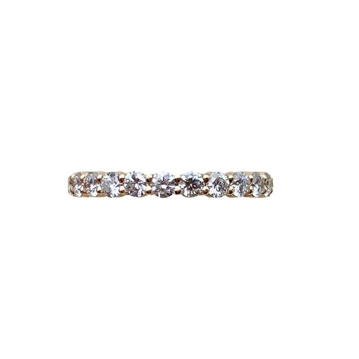 14k Yellow Gold Shared Prong 0.72ctw Round Diamond Wedding Band
