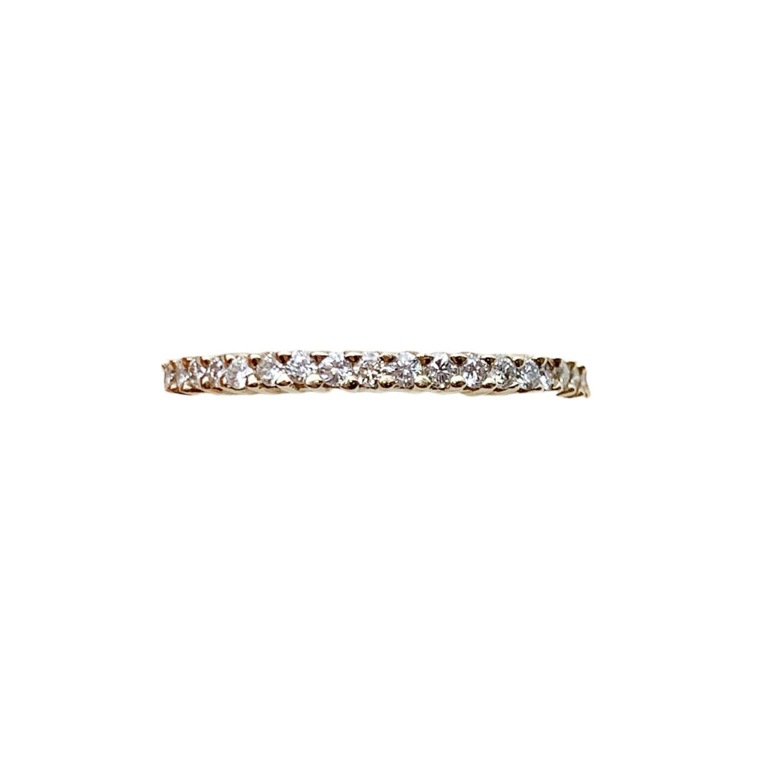 14k Yellow Gold Prong Set 0.84ctw Round Diamond Wedding Band