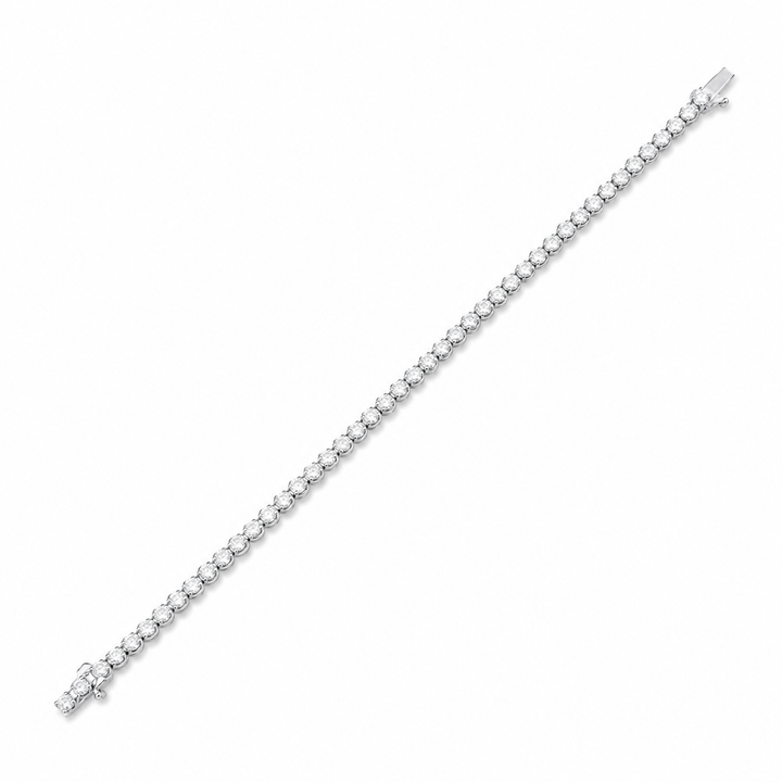 14k White Gold Natural Diamond Tennis Bracelet 3.85cttw