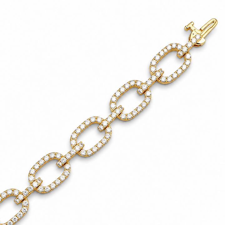 14k Yellow Gold Lab Grown Diamond Bracelet 3.58 cttw