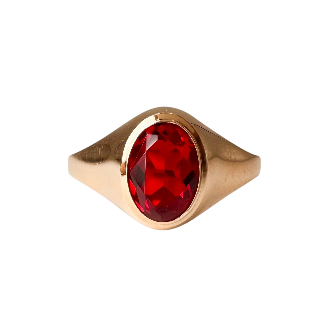 10k Yellow Gold Synthetic Ruby Estate Ring