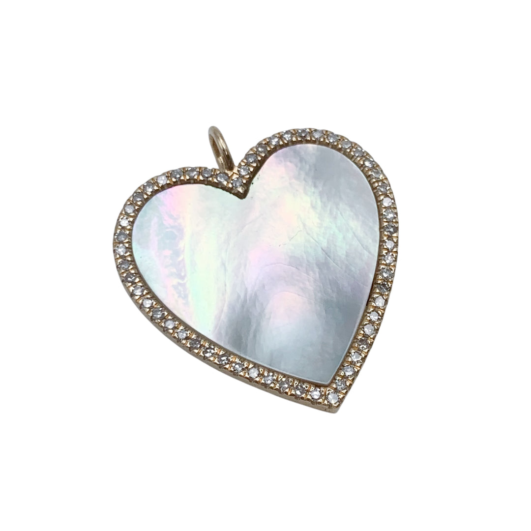 14k Yellow Gold Heart Diamond Pendants