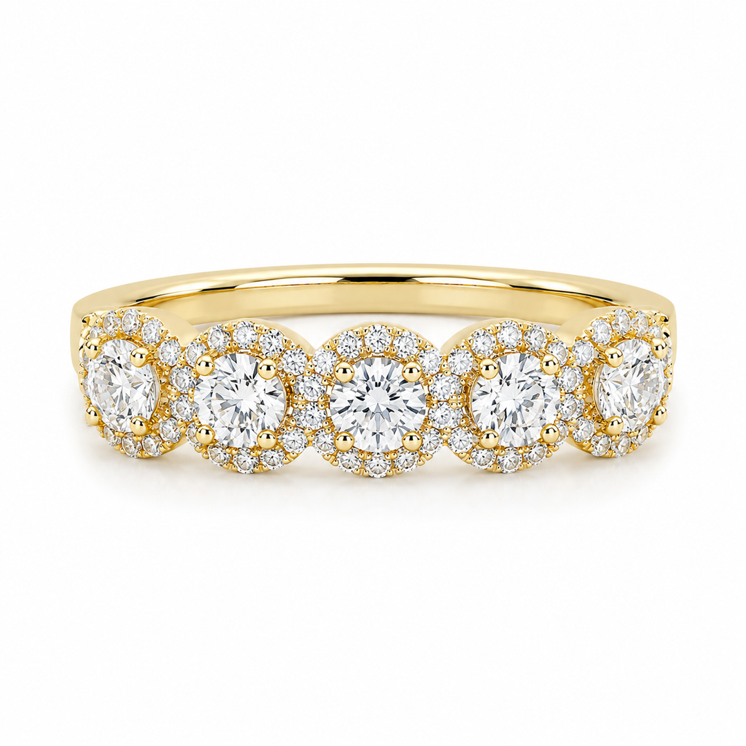 14k Yellow 1.10ctw Round Diamond Wedding Band
