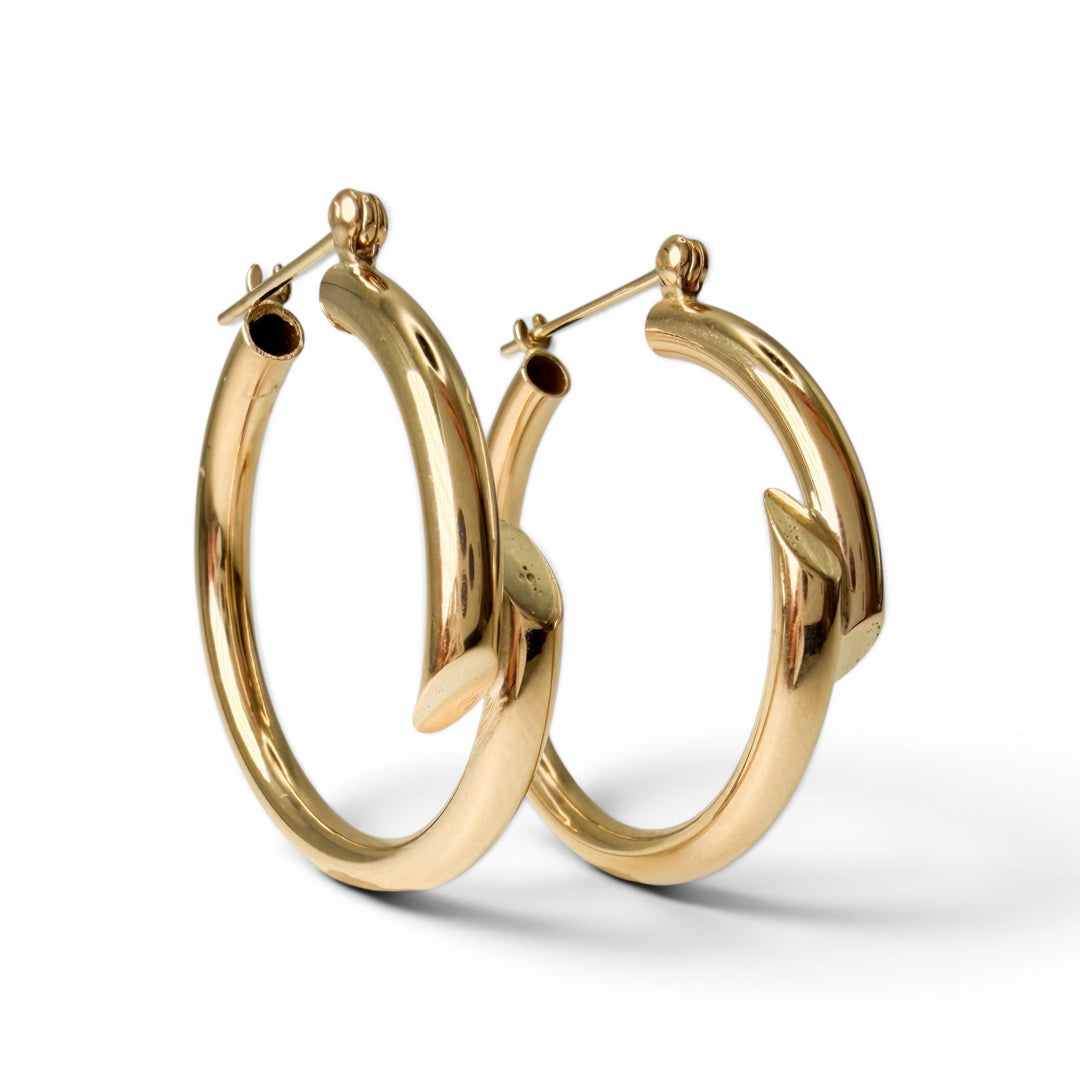 14k Yellow Gold Medium Hoop Earrings