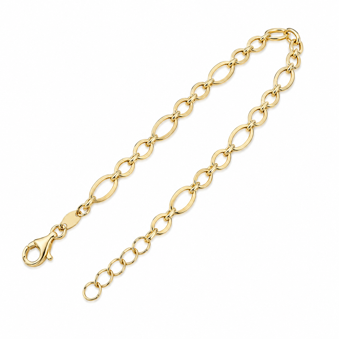 14k Yellow Gold Open Link Bracelet