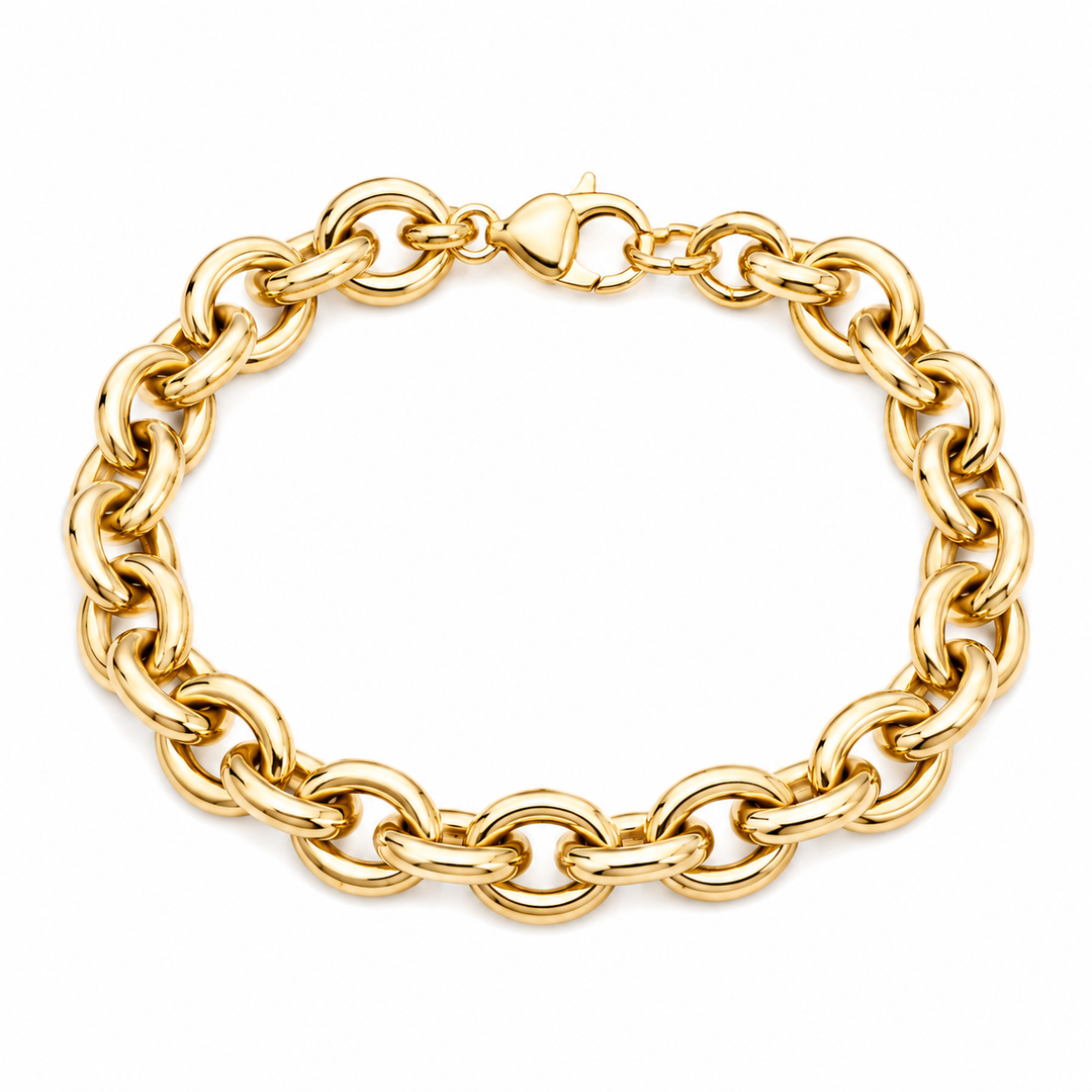 14k Yellow Gold Oval Link Bracelet