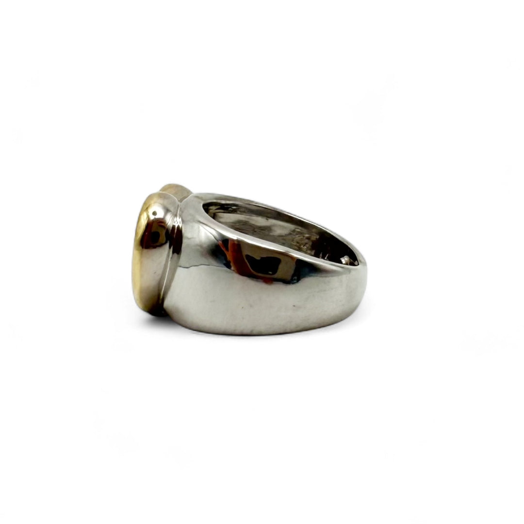 18k Two Tone Estate Heart Ring