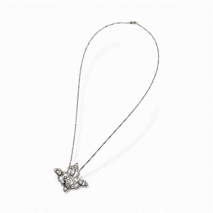 14k/Plat White Diamond Estate Necklace