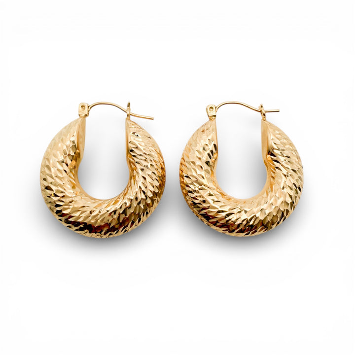 14k Yellow Gold Hoop Estate Earrings