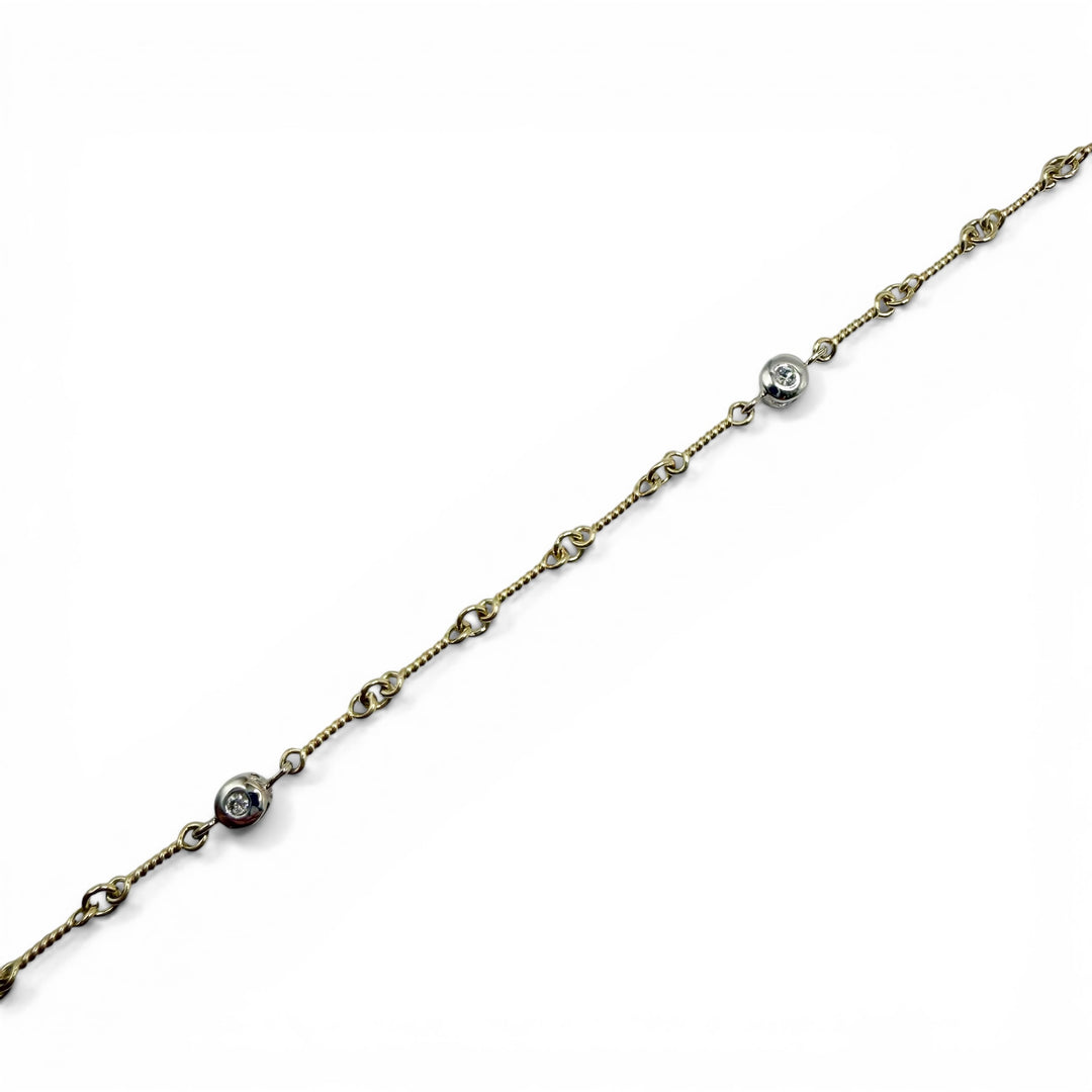14k Two Tone Estate Anklet