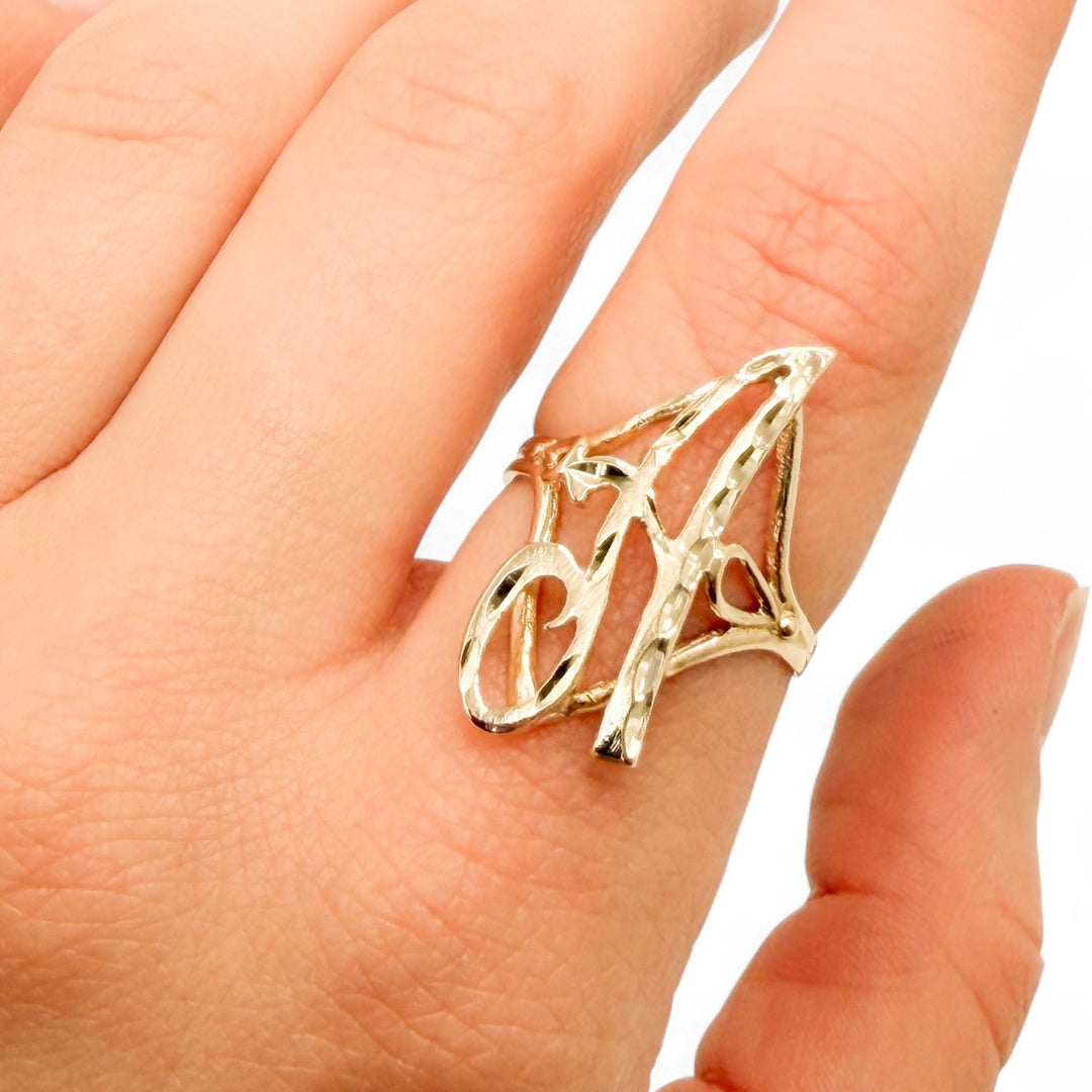 14k Yellow Gold Initial "A" Estate Ring