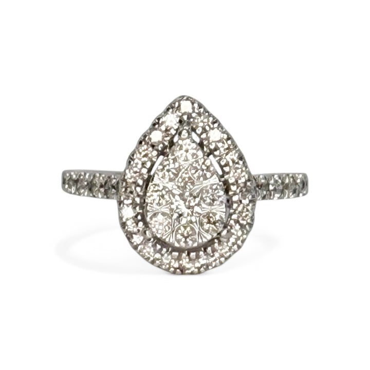 10k White Gold Diamond Estate Ring