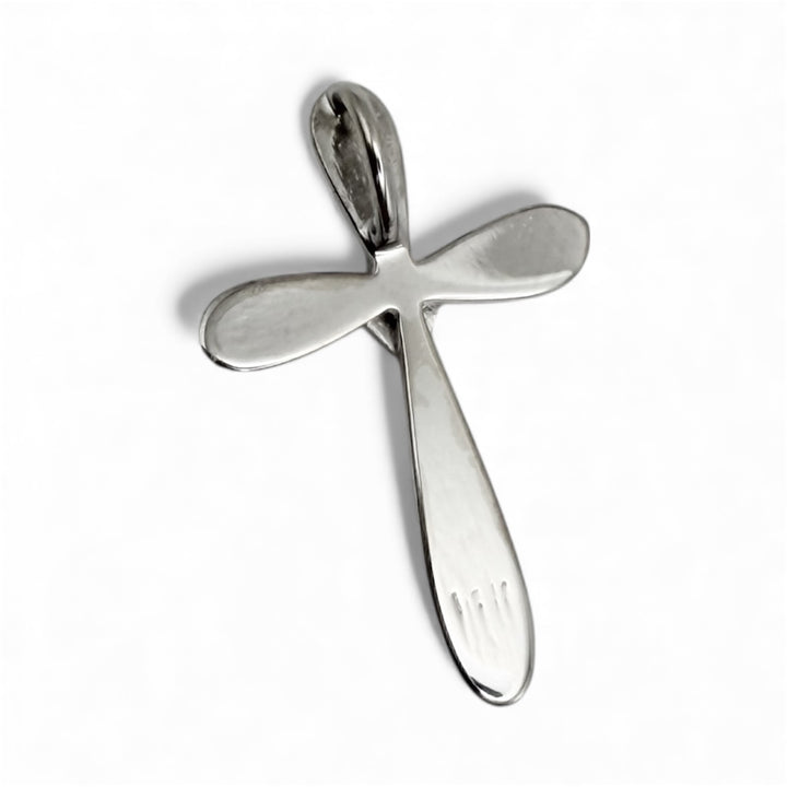 14k White Gold Cross Estate Pendant