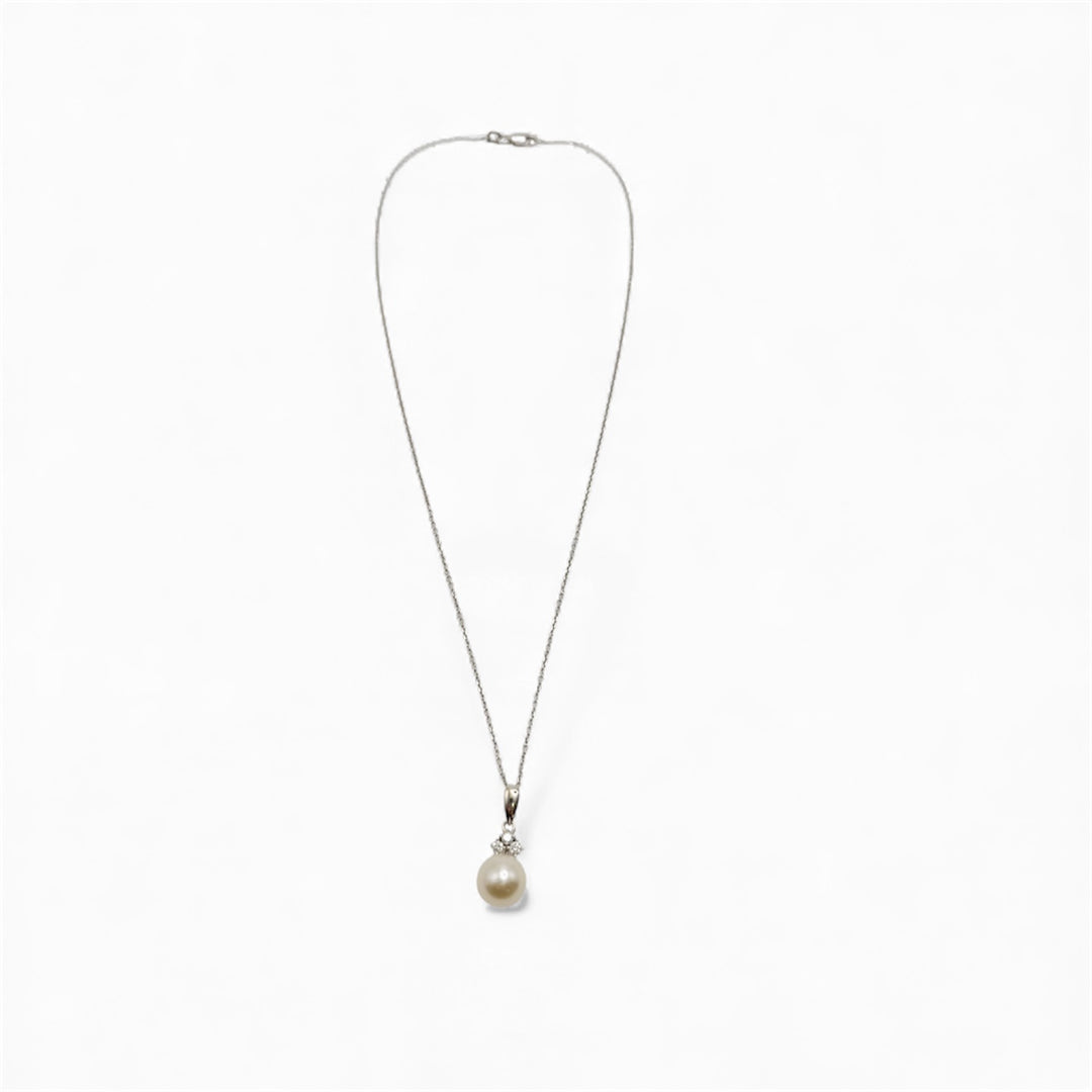 14k White Gold Estate Pearl Pendant