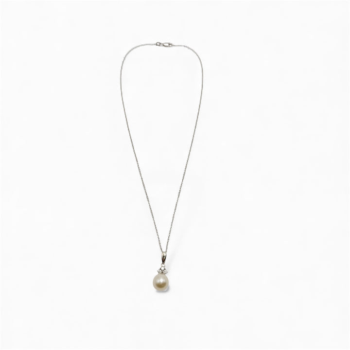 14k White Gold Estate Pearl Pendant