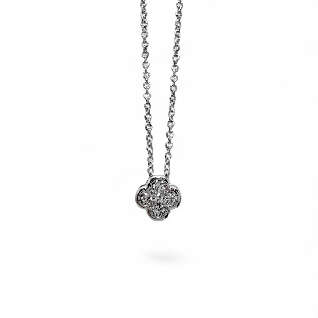14k White Gold Diamond Pendant
